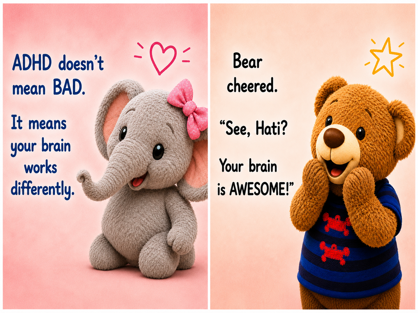 Bear and Hati children's book website — ADHD resources for kids parents and teachers — Big Conversations Made Simple for Kids