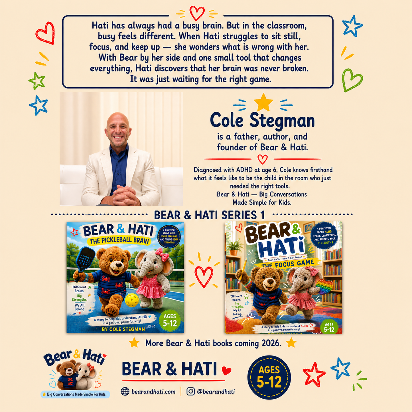 Bear and Hati The Focus Game interior pages ADHD children's book classroom tools for kids