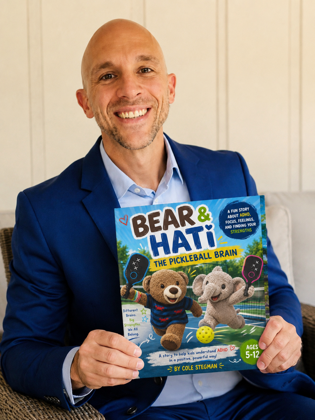 Cole Stegman author and founder of Bear and Hati ADHD children's book series — Big Conversations Made Simple for Kids
