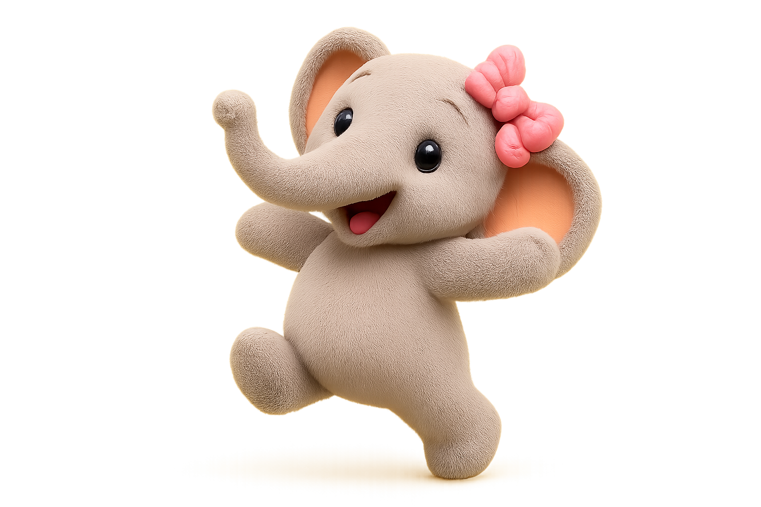 Hati the elephant from Bear and Hati children's books — ADHD character wearing pink bow — Big Conversations Made Simple for Kids