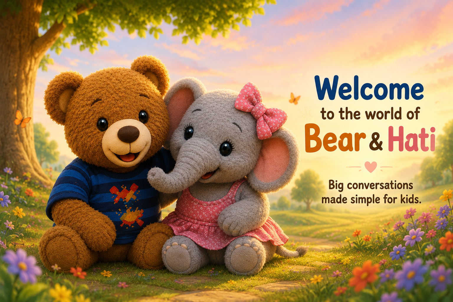 Bear and Hati — ADHD children's book characters — Big Conversations Made Simple for Kids by Cole Stegman